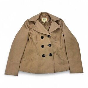 Maralyn & Me Double-Breasted Camel Peacoat Blazer - L